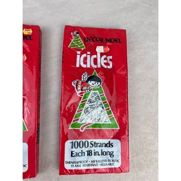 Vintage Icicles Tinsel Strands 18" Long Decor Noel 1000 Strands Christmas Decor - Picture 4 of 5